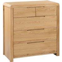 Curve 5 Drawer Chest, Oak