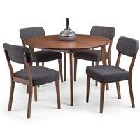 Farringdon Round Dining Table with 4 Chairs, Beech Wood