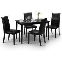 Hudson Round Dining Table with 4 Chairs, Black