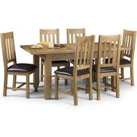 Astoria Rectangular Extendable Dining Table with 6 Chairs, Solid Oak