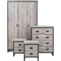 Boston 4 Piece Bedroom Set, Grey Grey