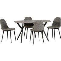 Athens Rectangular Dining Table with 4 Chairs, Grey