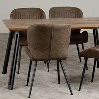 Quebec Rectangular Dining Table with 4 Chairs, Brown