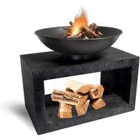 Rectangle Console Granite Fire Bowl Black