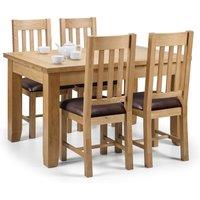 Astoria Rectangular Extendable Dining Table with 4 Chairs, Solid Oak