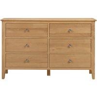 Cotswold Wide 6 Drawer Chest, Oak Light Brown