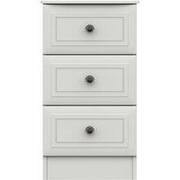 Portia 3 Drawer Bedside Table White