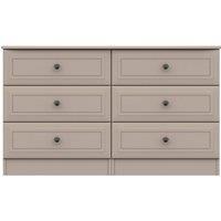 Portia Wide 6 Drawer Chest Brown