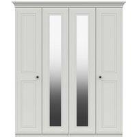 Portia 4 Door Wardrobe, Mirrored White