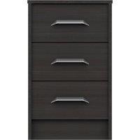 Florine 3 Drawer Bedside Table Black