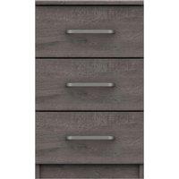 Parker 3 Drawer Bedside Table Grey