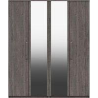 Parker 4 Door Wardrobe, Mirrored Grey