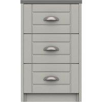 Darwin 3 Drawer Bedside Table Grey