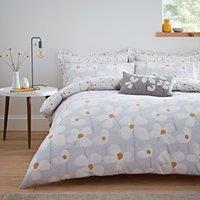 Elements Lena Reversible Grey Duvet Cover and Pillowcase Set