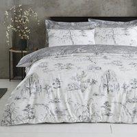 Chinoiserie Grey Reversible Duvet Cover and Pillowcase Set