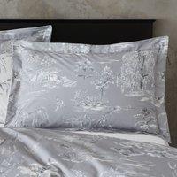 Chinoiserie Grey Oxford Pillowcase Grey/White
