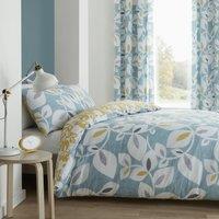 Catherine Lansfield Inga Leaf Teal Reversible Duvet Cover & Pillowcase Set