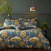 Paoletti Riva Arboretum Blue 100% Cotton Duvet Cover and Pillowcase Set