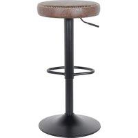 Venice Round Adjustable Height Swivel Bar Stool, Faux Leather