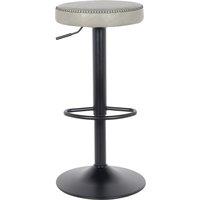 Venice Round Adjustable Height Bar Stool, Faux Leather Grey