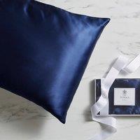 Dorma Navy Silk Pillowcase