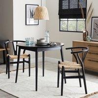 Leo 4 Seater Round Dining Table Black
