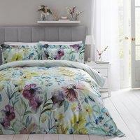 Dorma Florian Reversible 100% Cotton Duvet Cover and Pillowcase Set