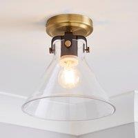 Paulson Antique Brass Bathroom Flush Ceiling Light