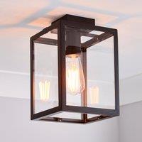 London Industrial Bathroom Flush Ceiling Light