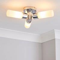 Porto 3 Light Chrome Bathroom Flush Ceiling Light