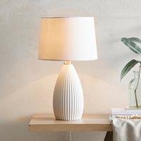 Dorma Purity Dual Lit Ribbed Porcelain Table Lamp