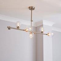 Tarsia Glass Satin Nickel Semi Flush Ceiling Light