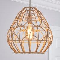Decorative Cane Easy Fit Pendant Natural Brown