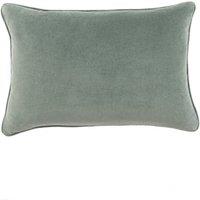 Clara Cotton Velvet Rectangle Cushion Green