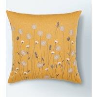 Scandi Floral Cushion Yellow/Grey