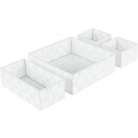 Set of 4 White Nylon Drawer Organisers