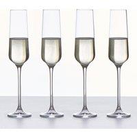 Set of 4 Connoisseur Crystal Glass Champagne Flute Glasses