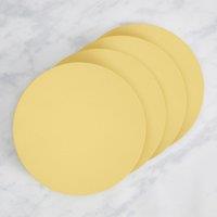 Set of 4 Painted Wooden Round Placemats Yellow
