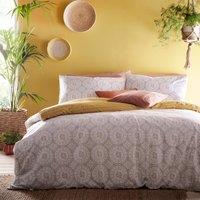 furn. Mandala Grey and Yellow Reversible Duvet Cover and Pillowcase Set