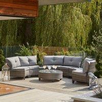 Cancun 6 Seater Grey Half Moon Sofa Set