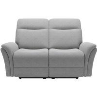 Monte Plain Chenille Reclining 2 Seater Sofa Light Grey