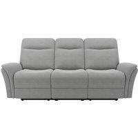 Monte Plain Chenille Reclining 3 Seater Sofa Light Grey