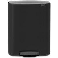 Bo Matt Black 2 x 30 Litre Pedal Bin