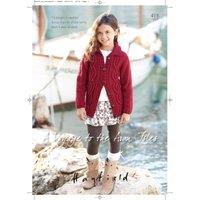 Sirdar 415 Voyage to Aran Isles Knitting Pattern Book Blue/Red