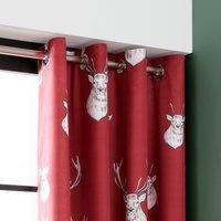 Catherine Lansfield Munro Stag Eyelet Curtains Red