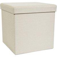 Foldable Cream Cube Ottoman Cream