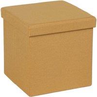 Faux Linen Cube Ottoman