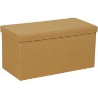 Faux Linen Rectangular Ottoman