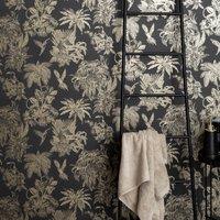 Amazonia Gold and Charcoal Wallpaper Gold/Black