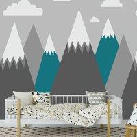 Mountains Mural Grey/White/Blue